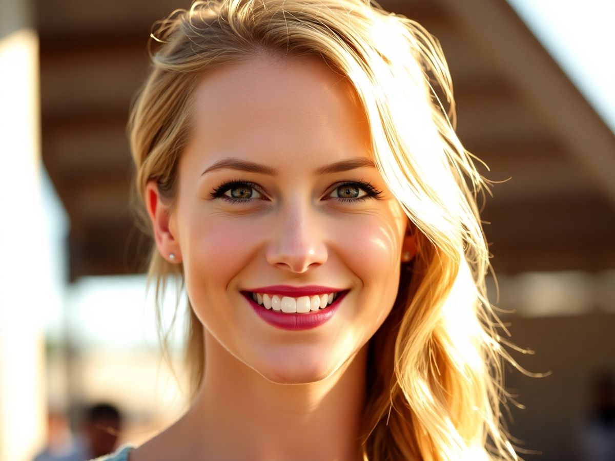 Jennifer Lawrence zâmbind, iluminată de lumina soarelui.