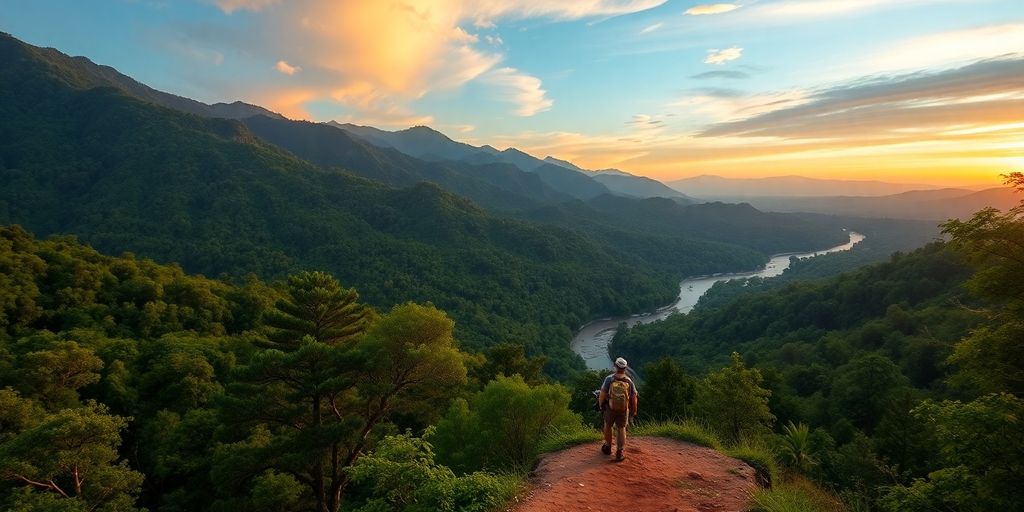 Scenic landscape of Chiang Mai with mountains and forests.