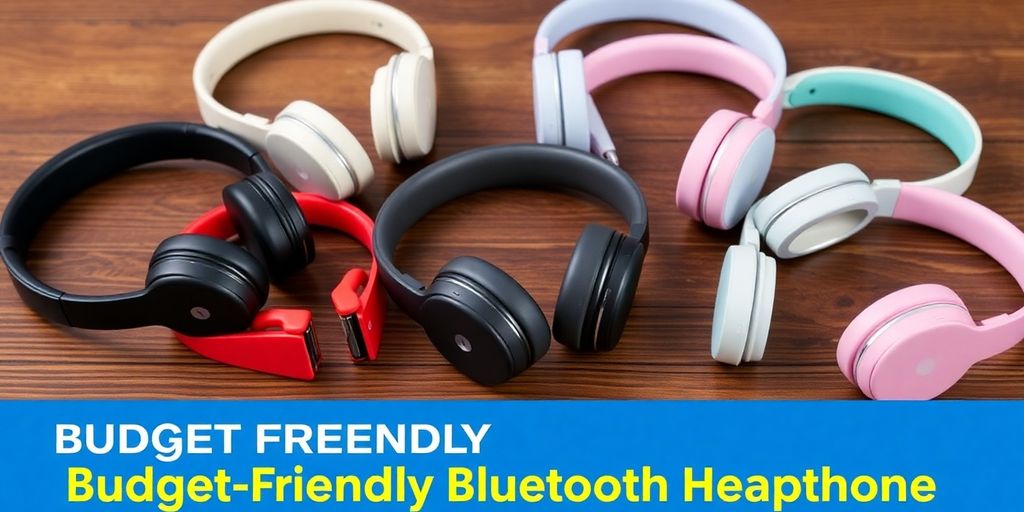 Verschiedene günstige Bluetooth-Kopfhörer auf einem Tisch.
