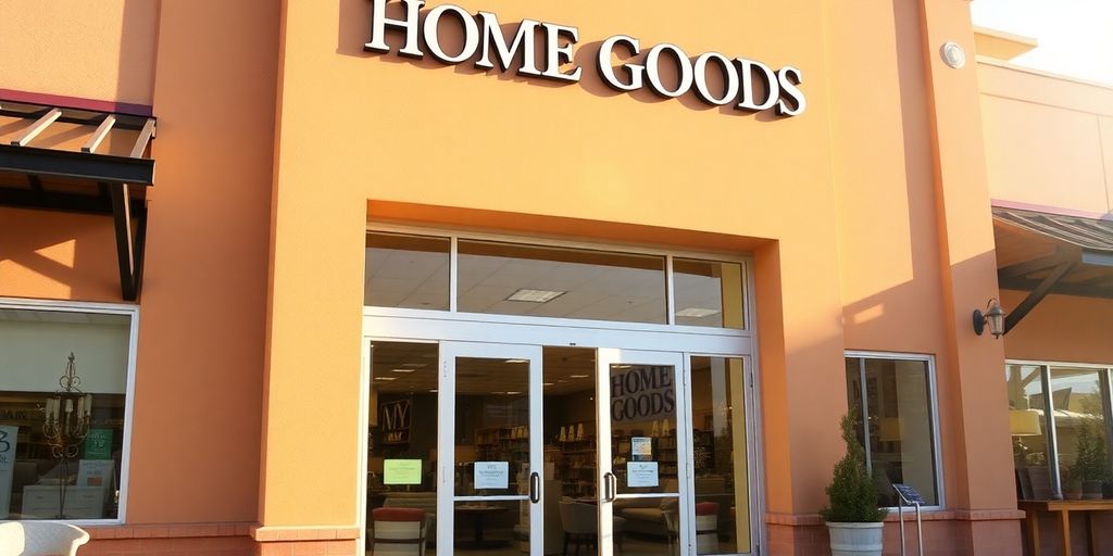 Home Goods store exterior with open doors.