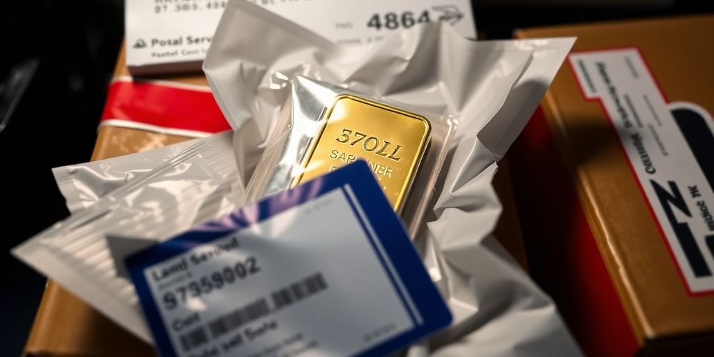 Un lingot d'or emballé en toute sécurité.