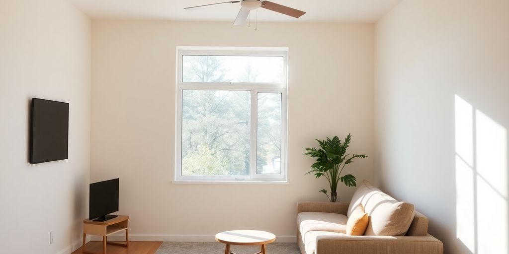 Clean, freshly painted living room interior.