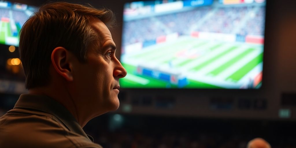 Person thoughtfully considering sports outcomes.