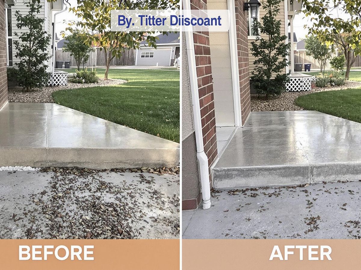 Before and after concrete lifting transformation in South Jordan.