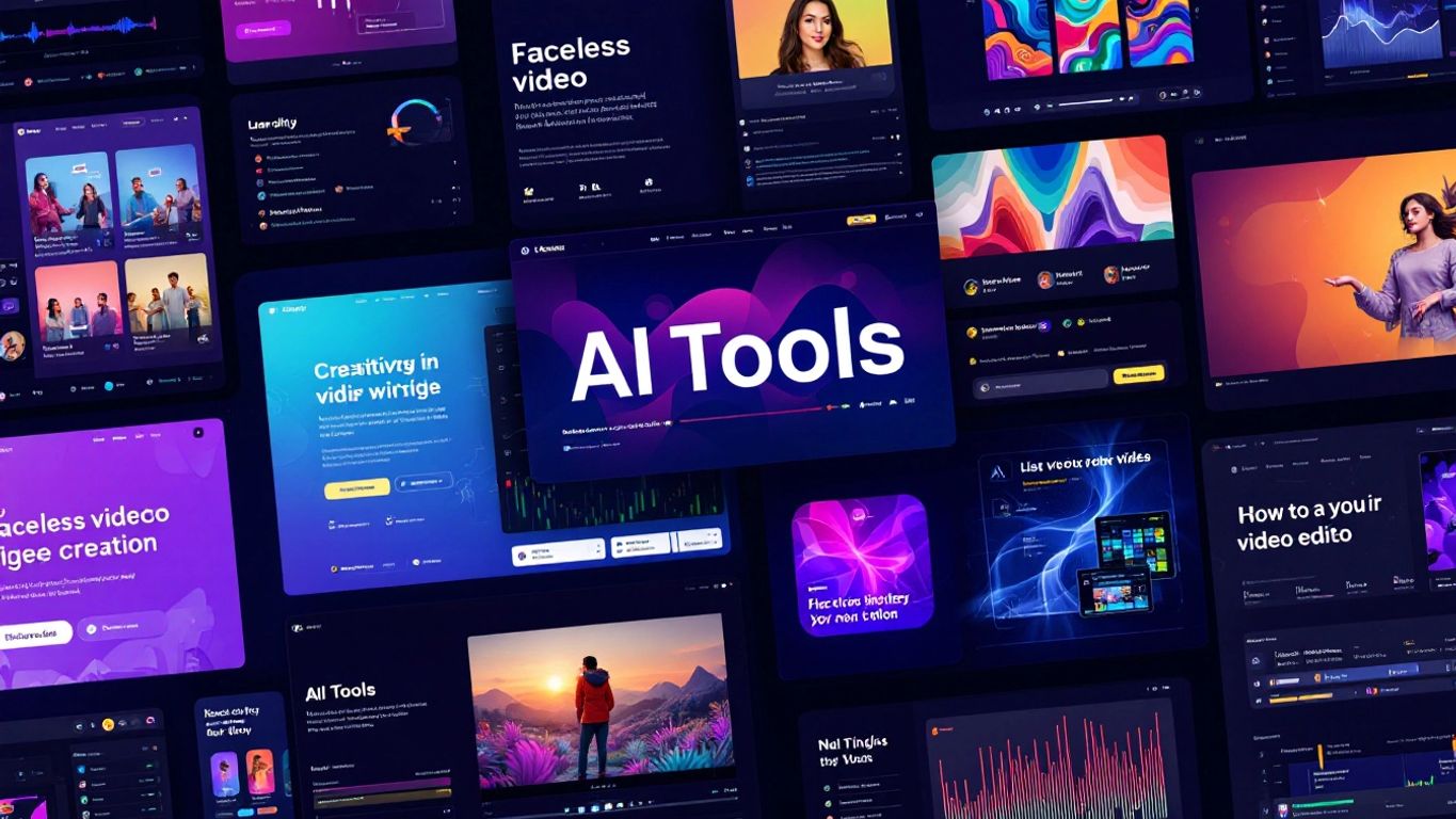 AI software interfaces for video creation and editing.