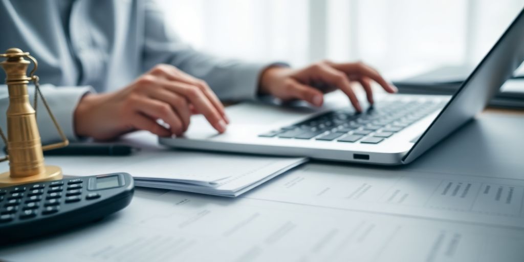 Legal professional working on complex billing tasks.