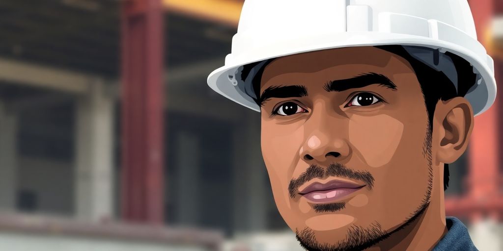 Construction worker resume; hard hat