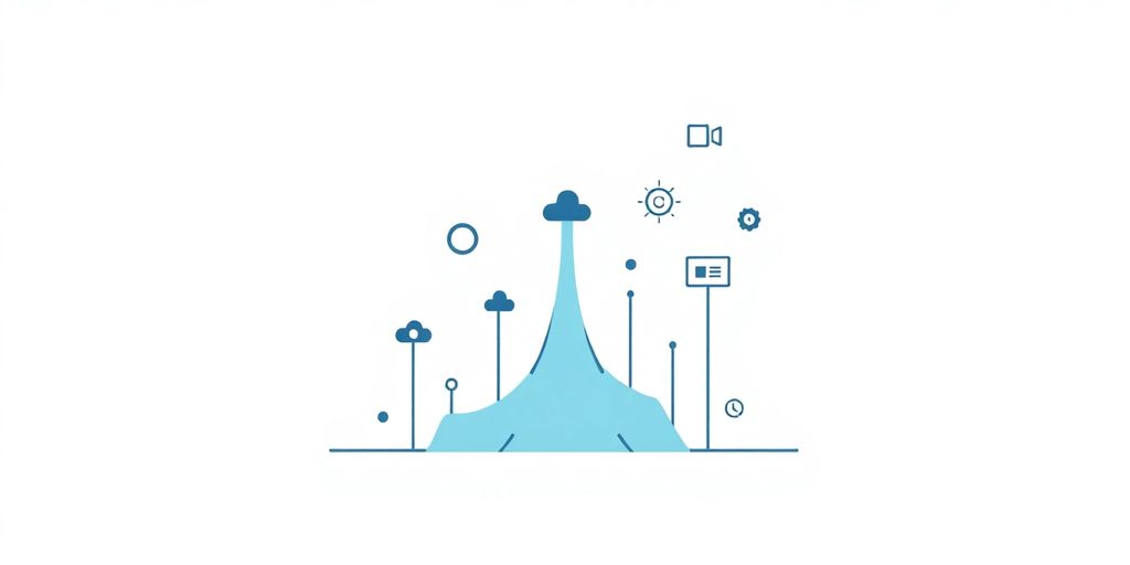 SEO optimization symbols and speed icons.