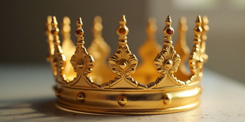 Couronne en or, sans certificat, sur fond neutre.