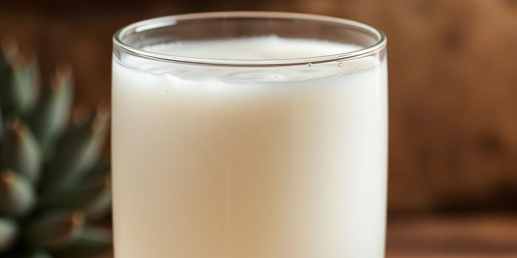 Cremiges Pulque in einem Glas