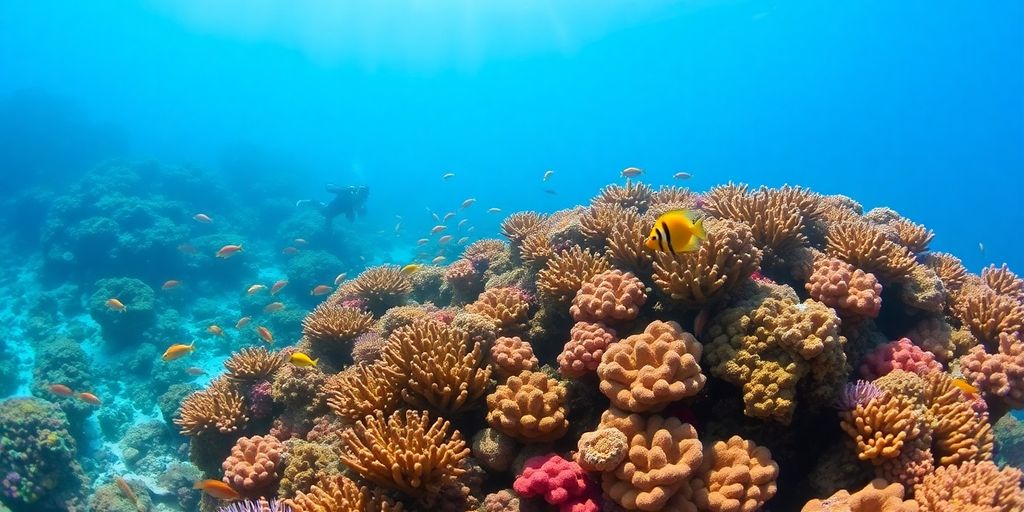 Diver swimming with vast school of fish.