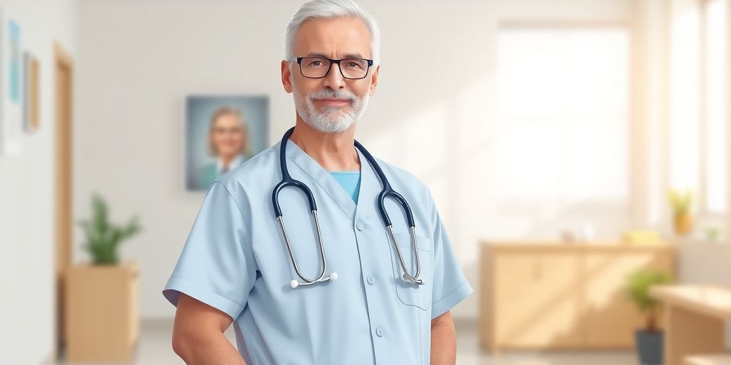 Illustrative image of a senior medical assistant.