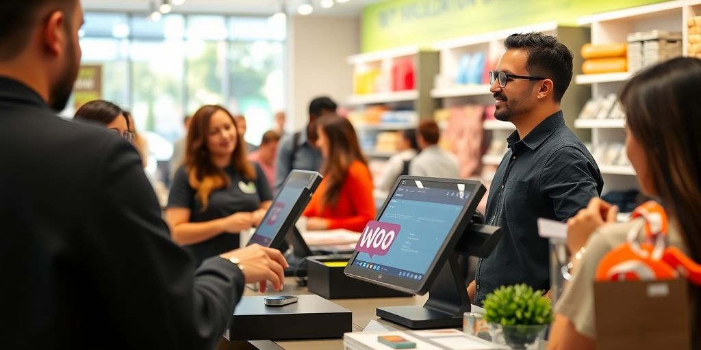 Modern retail store with WooCommerce POS system.