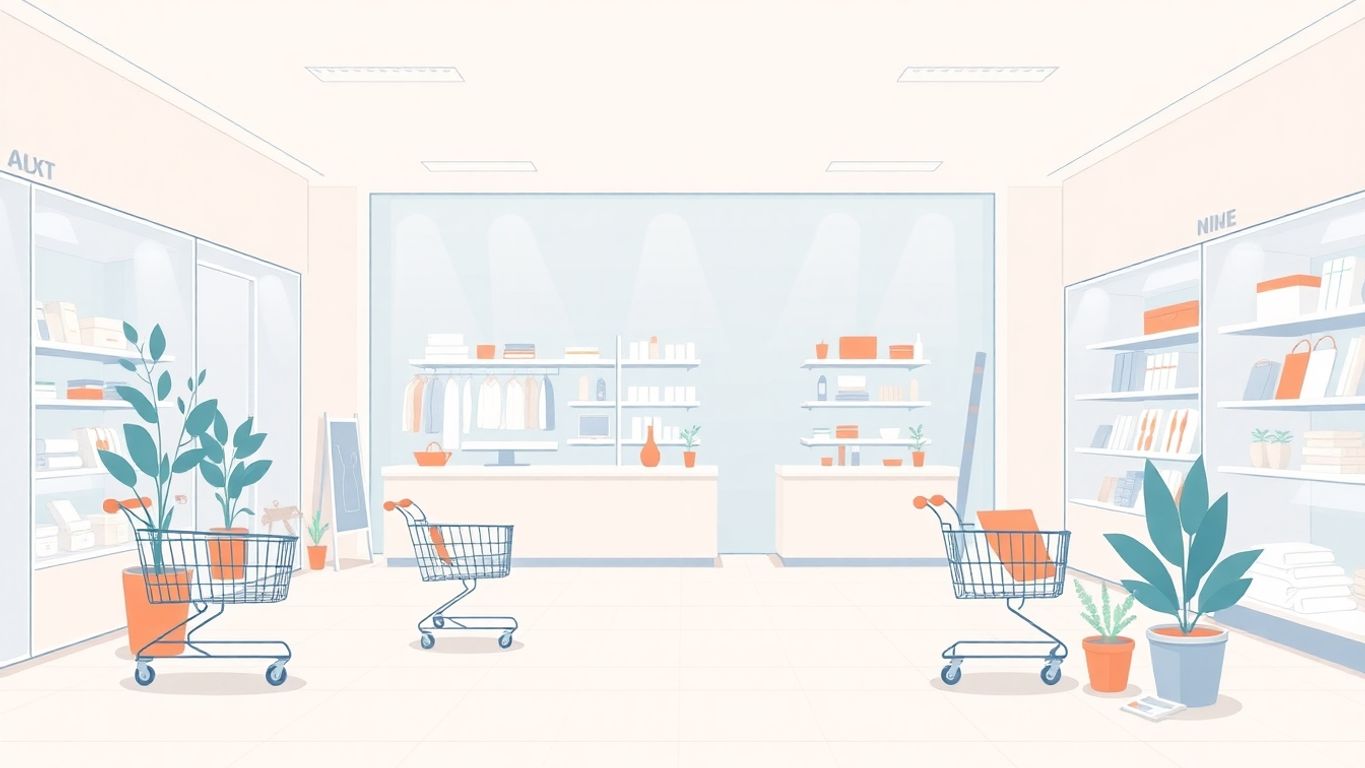 Illustrasjon av en norsk nettbutikk med moderne design.