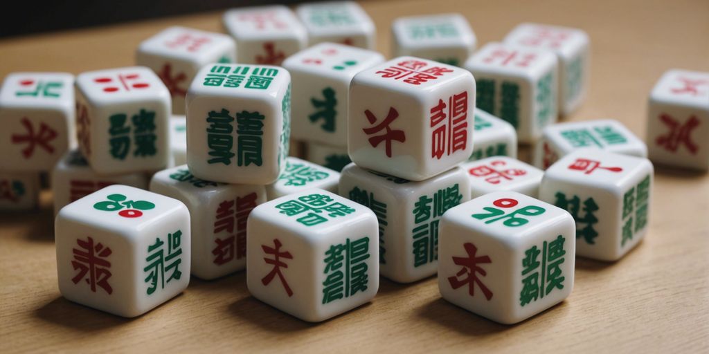 Mahjong Craks tiles set arranged neatly on a minimalist background, showcasing the intricate designs of each tile.