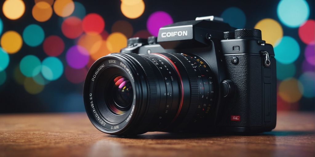 Visual identity design with colorful branding elements.