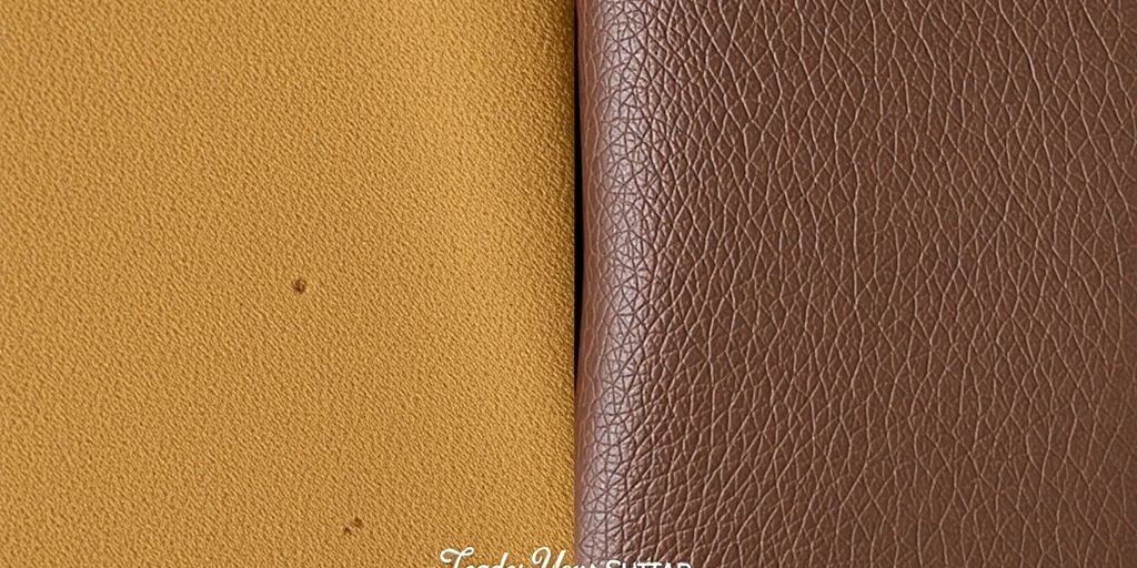 Close-up of suede and leather textures