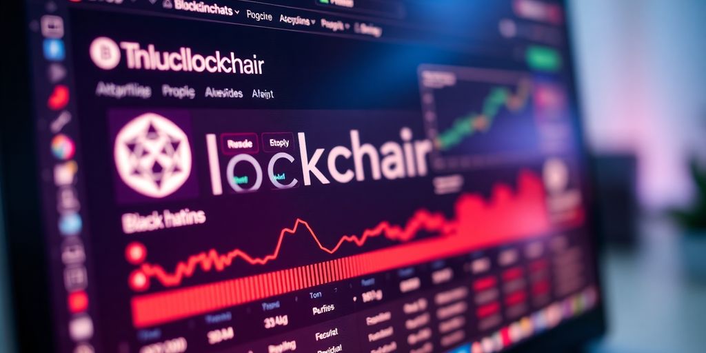 Close-up of Blockchair blockchain explorer interface on screen.