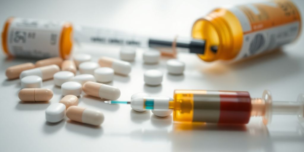 Tablets, capsules, and a syringe