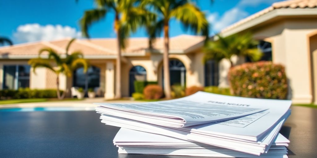 Florida home with paperwork.