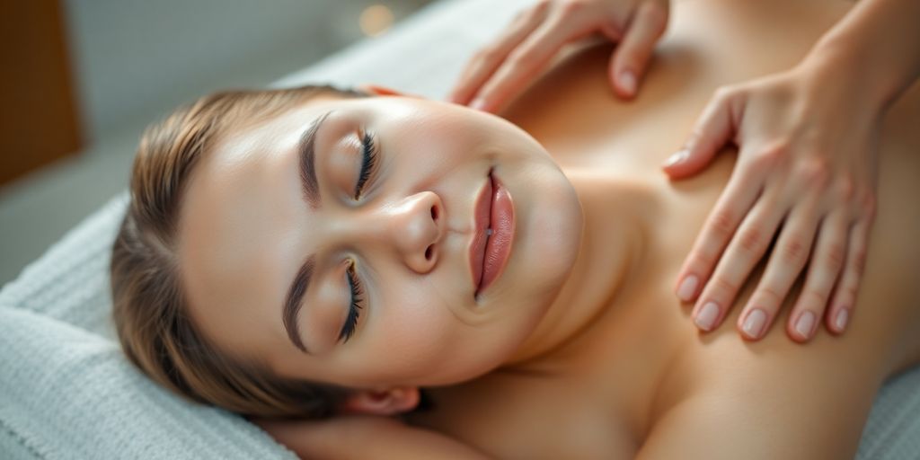 Une personne se détendant lors d'un massage.