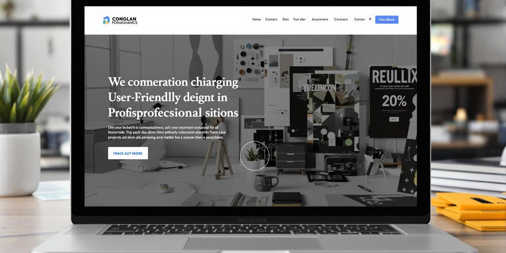 Moderne website op laptop met gebruiksvriendelijke navigatie.