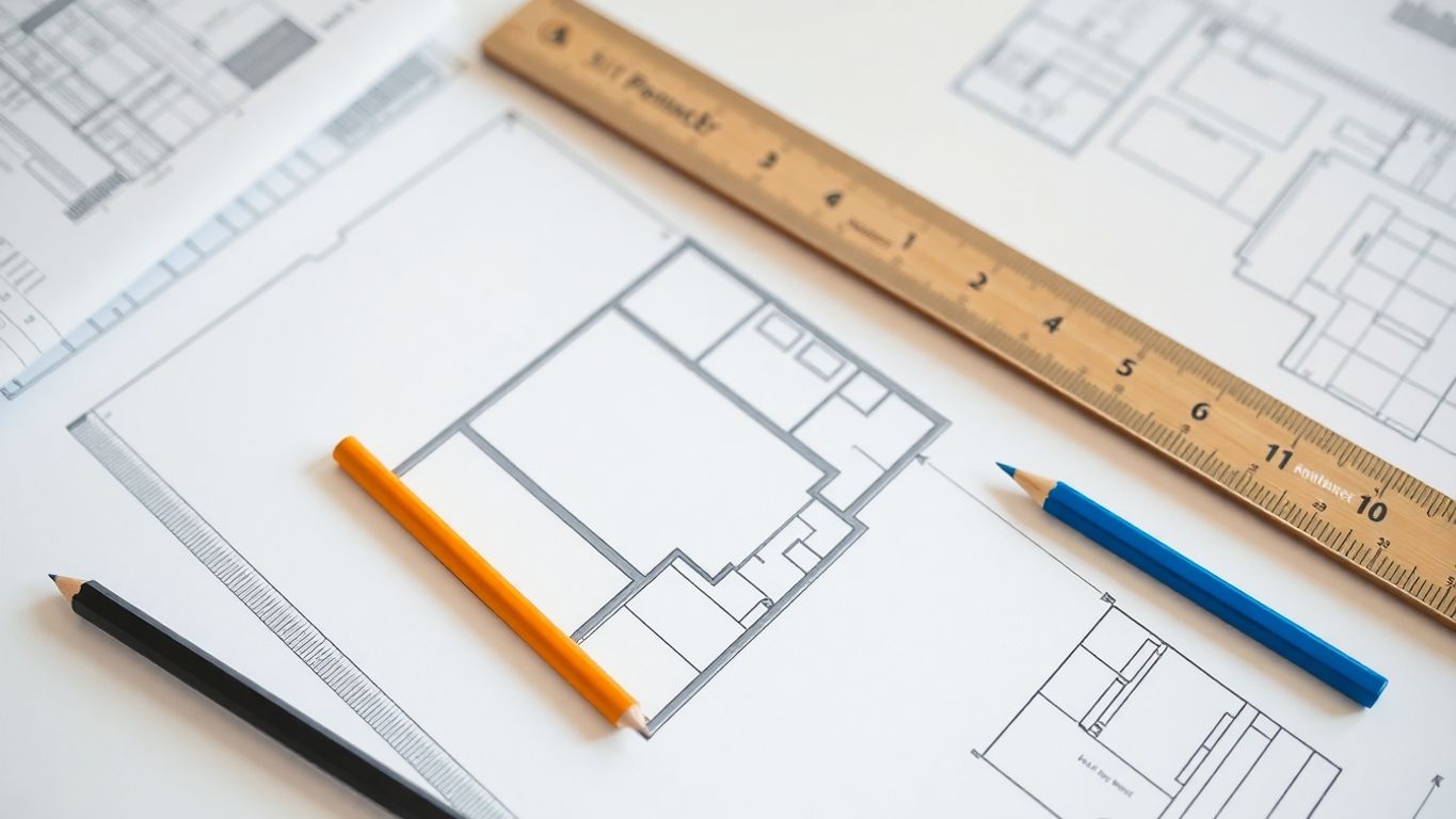 Shipping container site plan on a table.