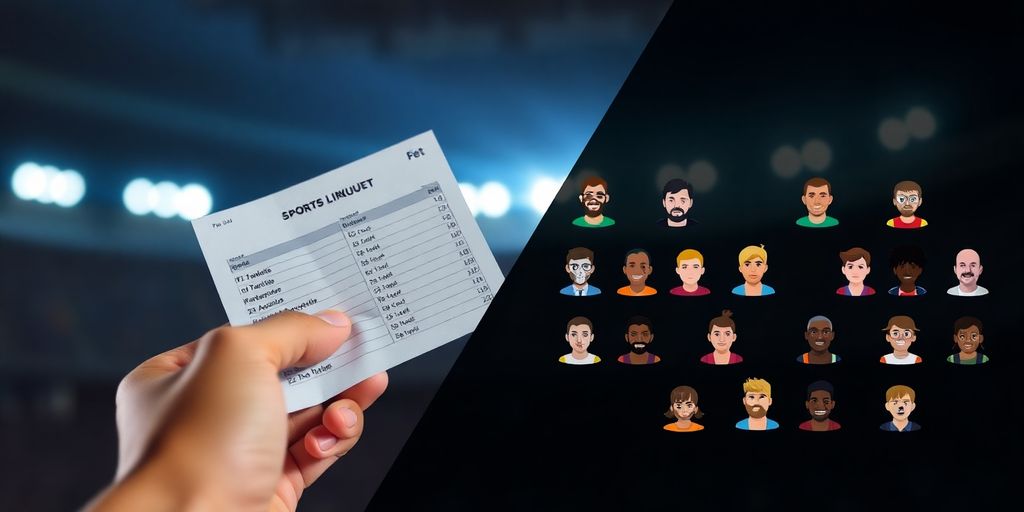 Sports bets and fantasy players contrasted.