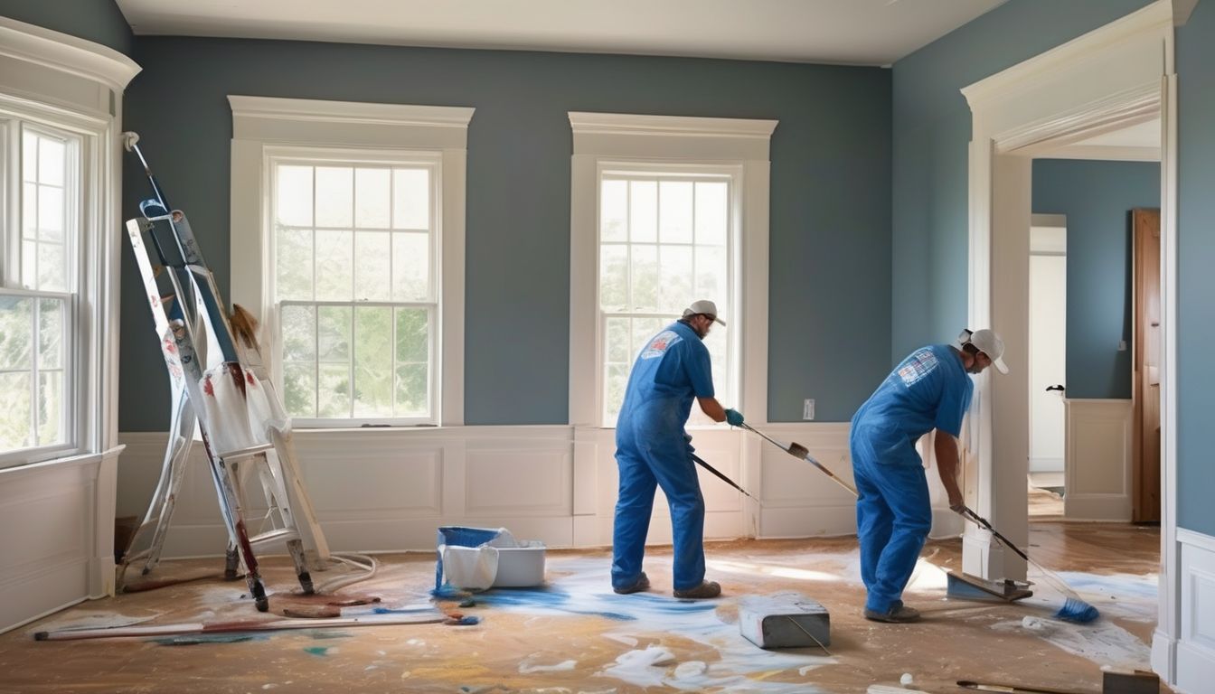professional painters working on a house interior