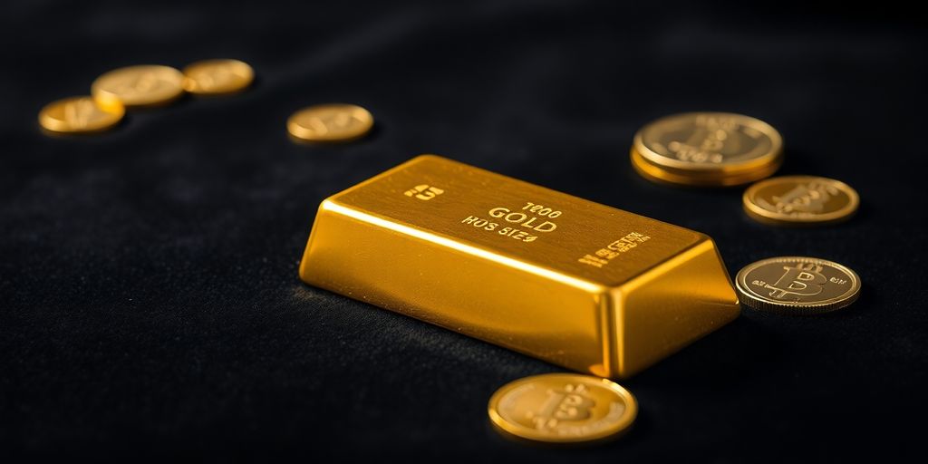 Barre d'or sur une surface sombre et élégante.