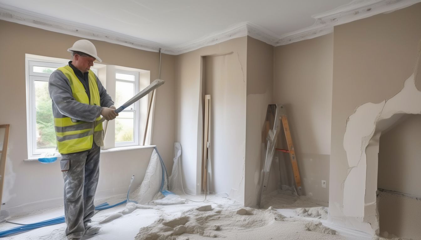 professional plasterer working efficiently