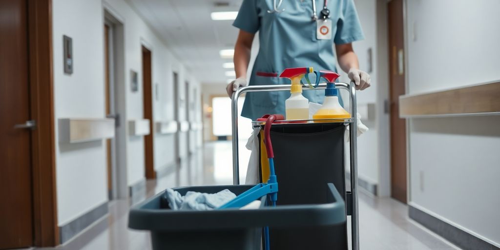 Clean hospital hallway, illustrative