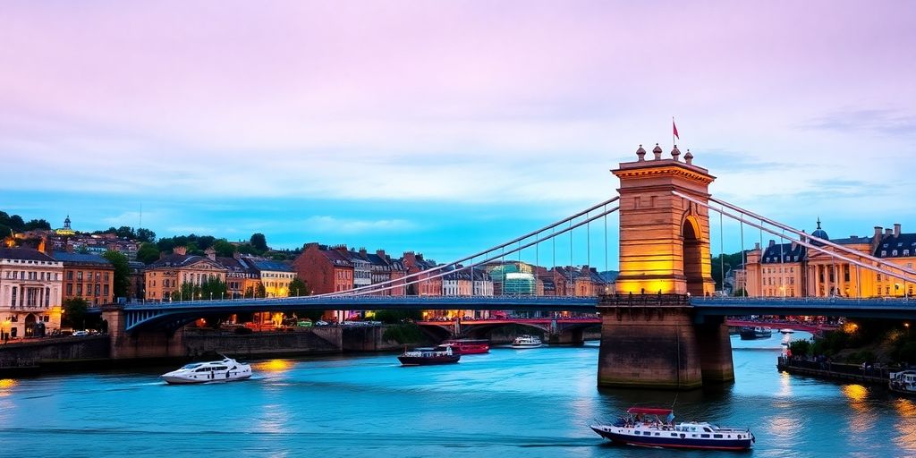 Bristol skyline with historic and modern buildings.