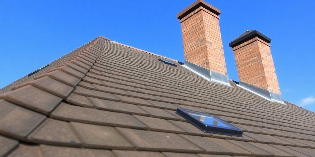 Well-maintained roof with clear ventilation features.