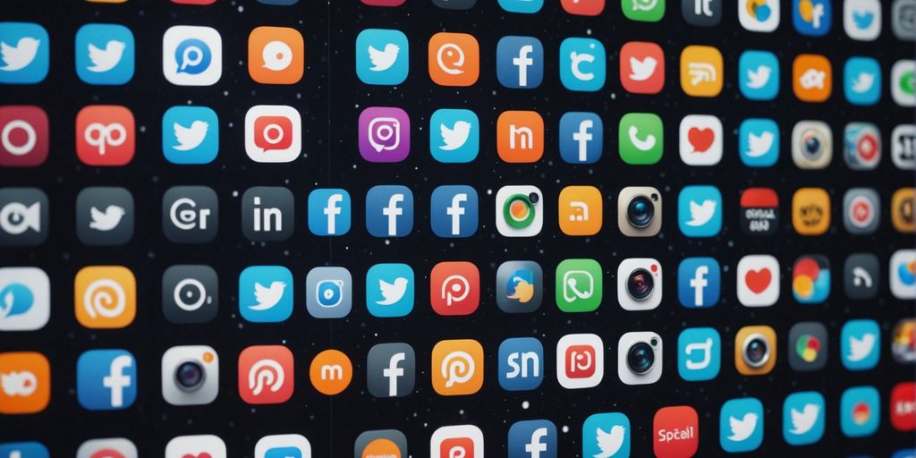 AI tools and social media logos on a screen