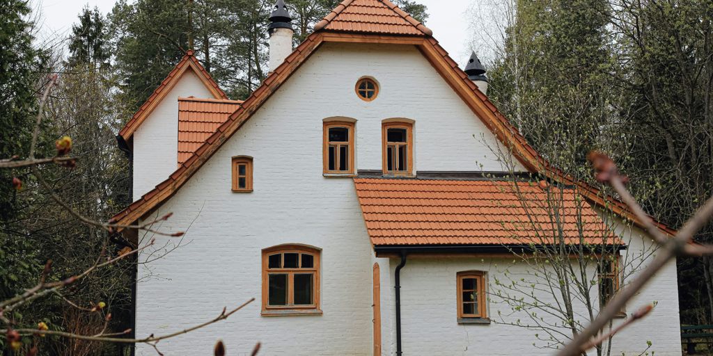white and brown concrete house