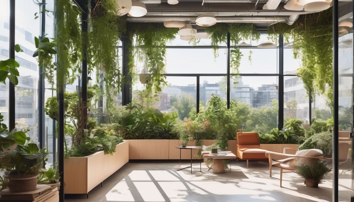 bright office garden with natural light