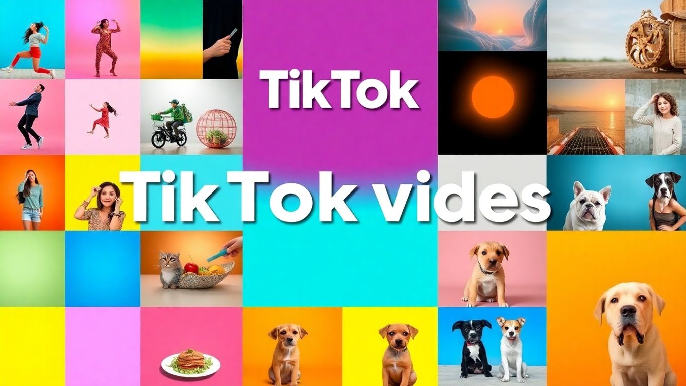 Colorful collage of TikTok post ideas.