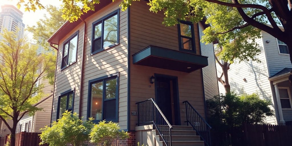 Modern New York home in a sunny neighborhood.