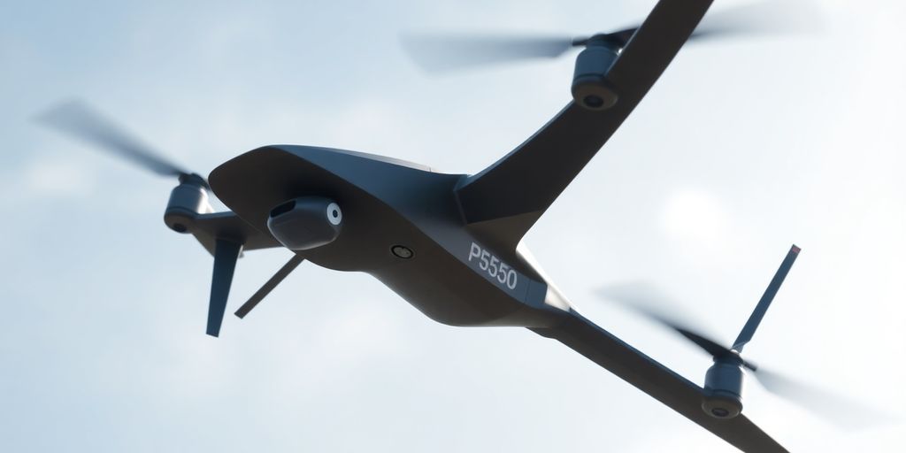 Un drone P550 de l'armée américaine en vol.
