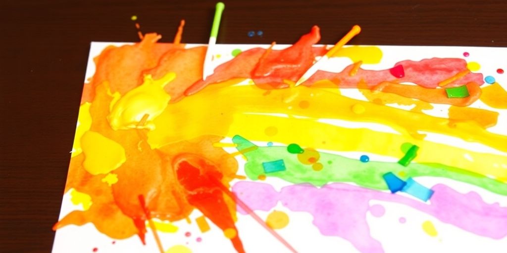 Child painting with Q-tips.