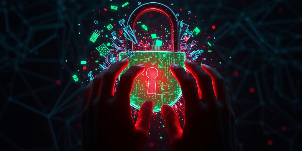 Broken digital lock, scattered code fragments