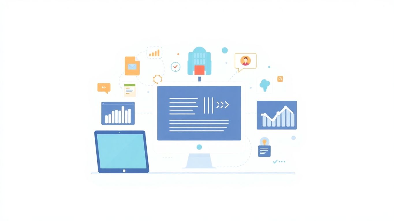 Moderne illustrasjon av teknologi i markedsføring.