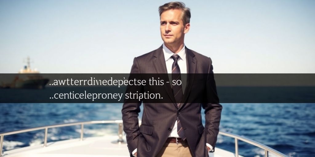 Maritime attorney on a boat in a clear sea.