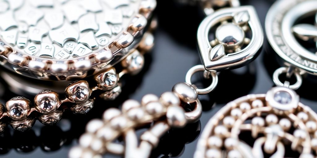 Bijoux en argent avec des puretés 999 et 925.