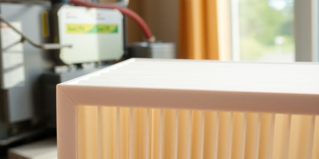 Clean HVAC filter in a residential setting.