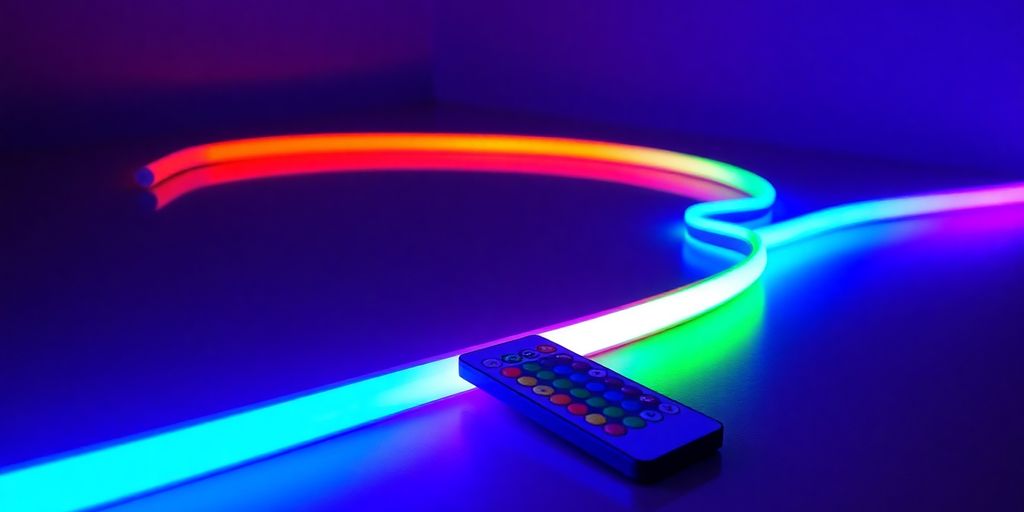 RGB neon traka sa daljinskim u modernom prostoru