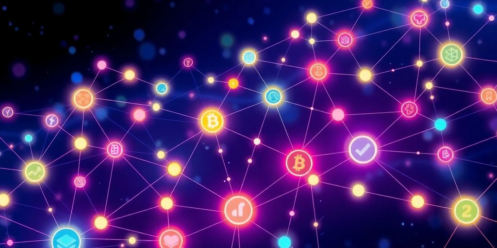 Illustrative image of interconnected blockchain networks.