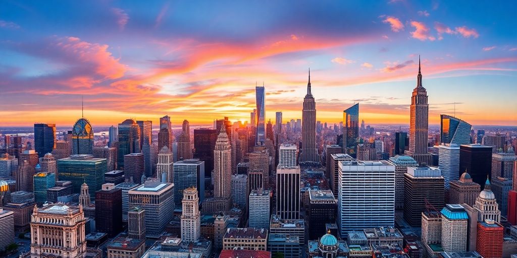 Globes and city skylines.