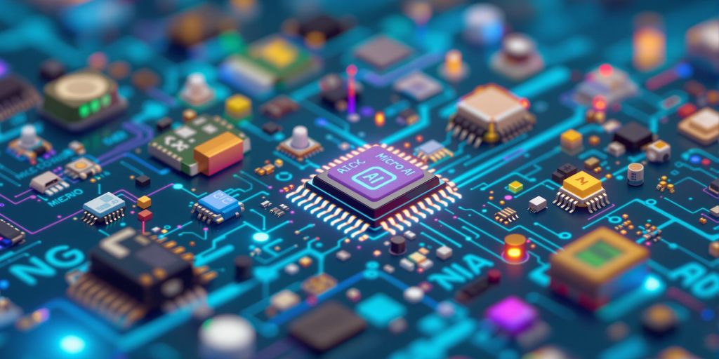Tiny devices illustrating the concept of Micro AI.